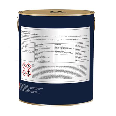 สีน้ำมันเคลือบผสมรองพื้นกันสนิม DELTA GRYPTO 5 IN 1 M200 สีดำ ด้าน 1/4 แกลลอน_1