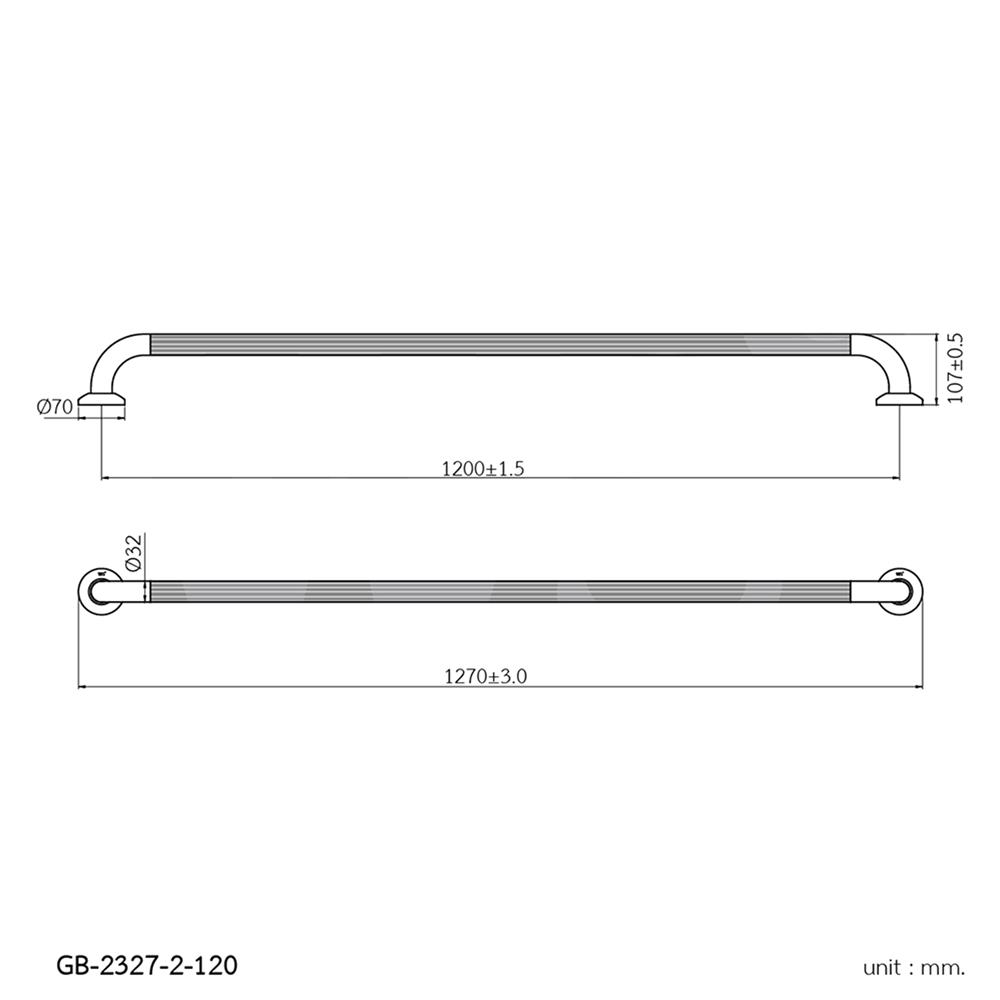 ราวมือจับ WS GB-2327-2-120 สีเงิน