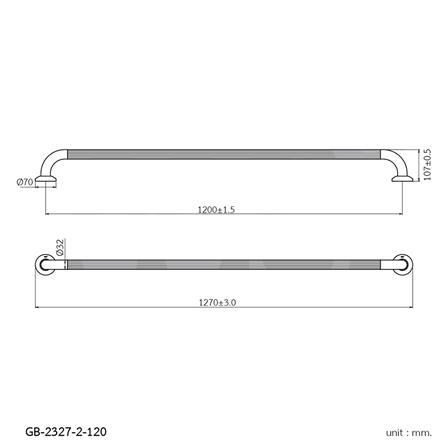 ราวมือจับ WS GB-2327-2-120 สีเงิน_1