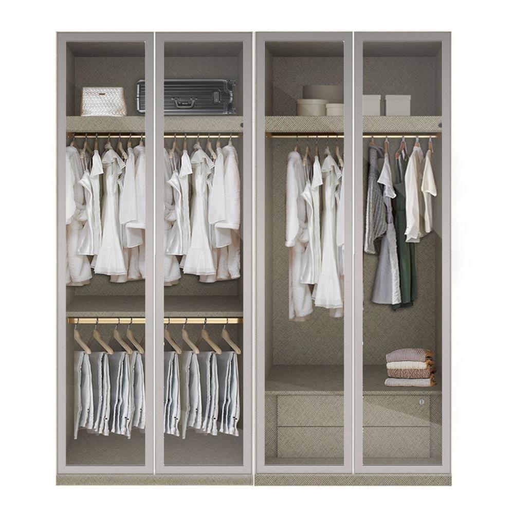 ตู้เสื้อผ้า 4 บานเปิด SB BUILT IN WARDROBE PLUS 59061007 200 ซม. สีเงิน