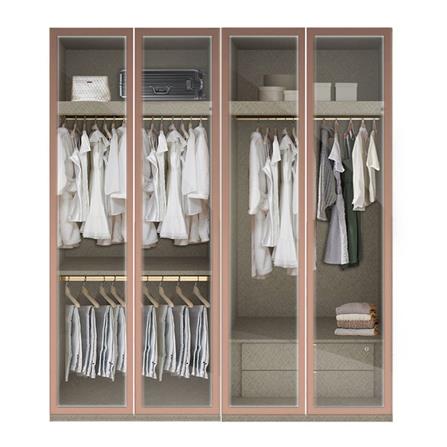 ตู้เสื้อผ้า 4 บานเปิด SB BUILT IN WARDROBE PLUS 59061009 200 ซม. สีน้ำตาล