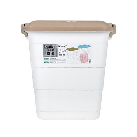 กล่องฝาล็อกทรงสูง STACKO 15 ลิตร 28.5x30x31.5 ซม. สีน้ำตาล_1