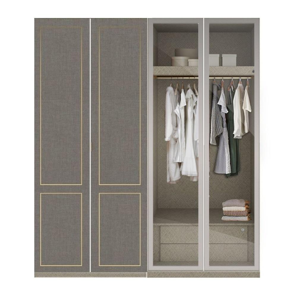 ตู้เสื้อผ้า 4 บานเปิด SB BUILT IN WARDROBE PLUS 59061022 200 ซม. สีเทา