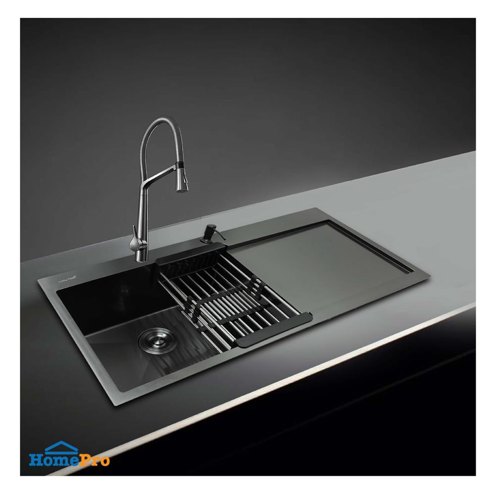 ซิงค์ฝัง 1 หลุม 1 ที่พัก LUCKY FLAME EUB-1051 สีดำ