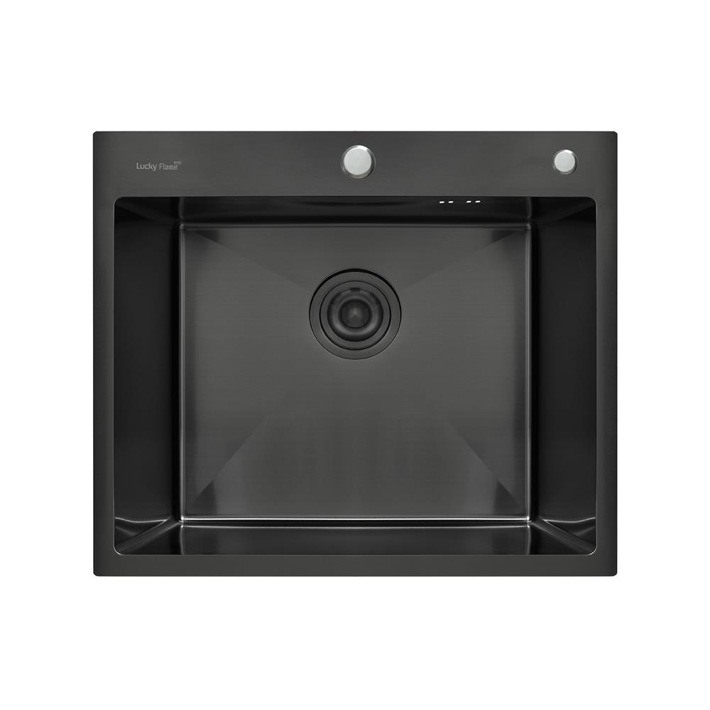 ซิงค์ฝัง 1 หลุม LUCKY FLAME EUB-0551 สีดำ