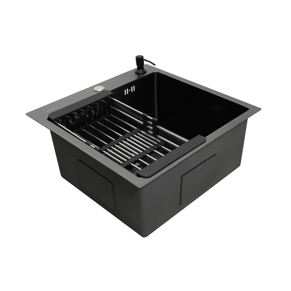 ซิงค์ฝัง 1 หลุม LUCKY FLAME EUB-0551 สีดำ