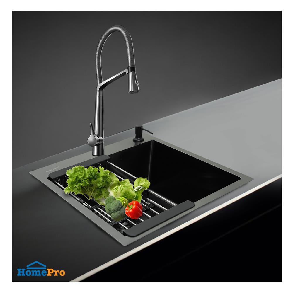 ซิงค์ฝัง 1 หลุม LUCKY FLAME EUB-0551 สีดำ