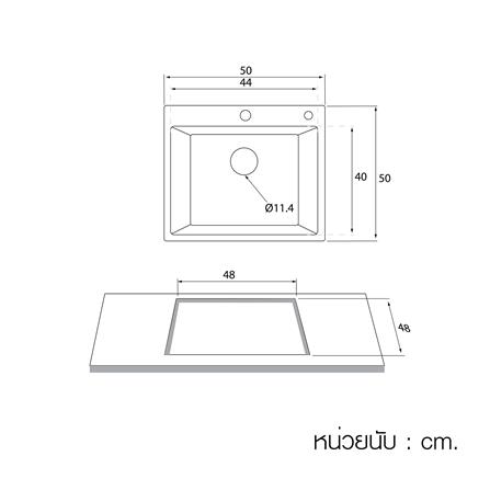 ซิงค์ฝัง 1 หลุม LUCKY FLAME EUB-0551 สีดำ_5