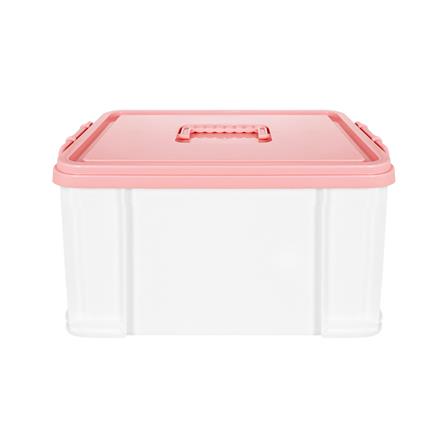 กล่องฝาล็อกหูหิ้ว 15 ลิตร STACKO 28x38.5x21 ซม. สีชมพู_1