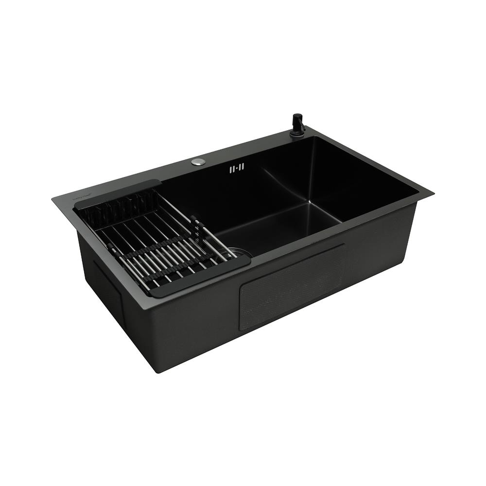 ซิงค์ฝัง 1 หลุม LUCKY FLAME EUB-0851 สีดำ