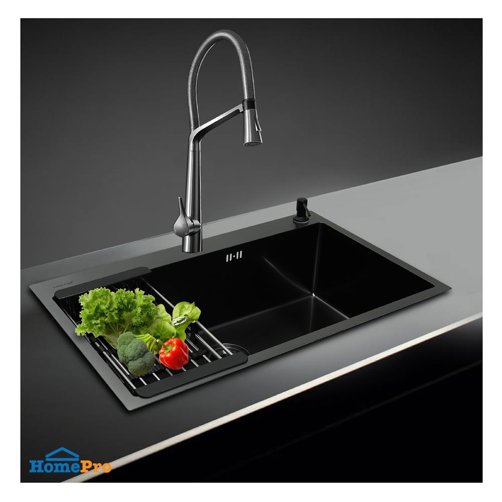 ซิงค์ฝัง 1 หลุม LUCKY FLAME EUB-0851 สีดำ