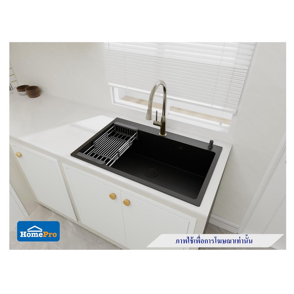 ซิงค์ฝัง 1 หลุม LUCKY FLAME EUB-0851 สีดำ