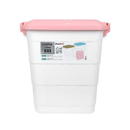 กล่องฝาล็อกทรงสูง STACKO 15 ลิตร 28.5x30x31.5 ซม. สีชมพู_2