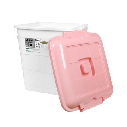 กล่องฝาล็อกทรงสูง STACKO 15 ลิตร 28.5x30x31.5 ซม. สีชมพู_3