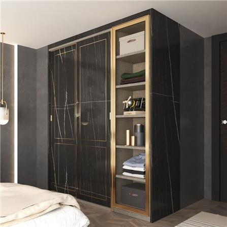 ตู้เสื้อผ้าบานผสม SB BUILT IN WARDROBE PRIME 59060992 170 ซม. สีดำ_2