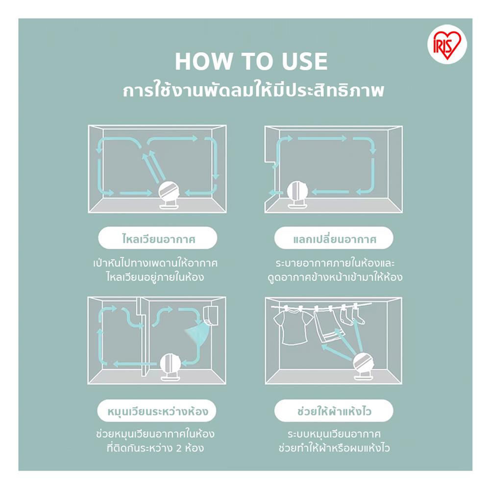 พัดลมตั้งโต๊ะ 6 นิ้ว IRIS OHYAMA KCF-SDS15T สีชมพู