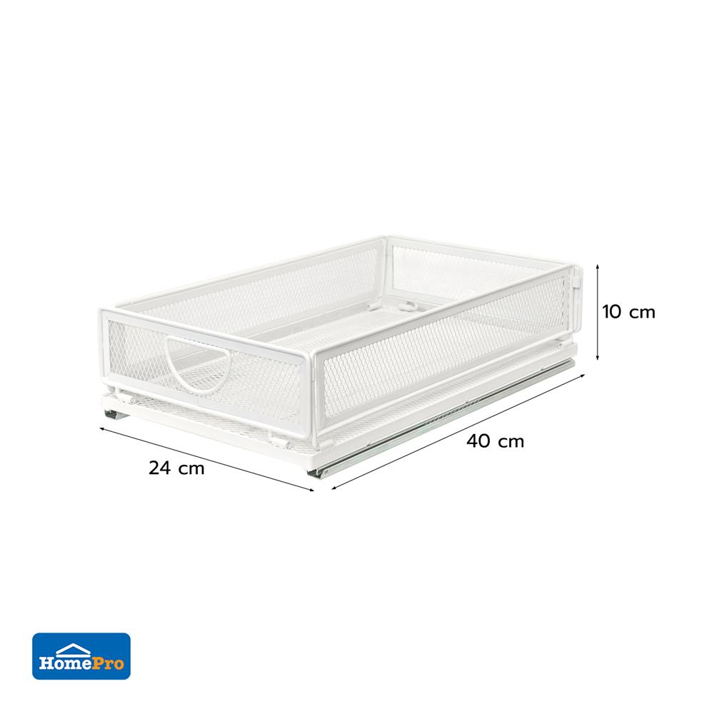 ตะกร้าในตู้ครัวมีรางเลื่อน KECH INSPACE SIZE S 40x24x10 ซม.