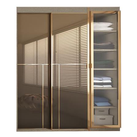 ตู้เสื้อผ้าบานผสม SB BUILT IN WARDROBE PRIME 59060991 170 ซม. สีทอง