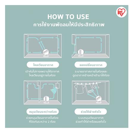 พัดลมตั้งโต๊ะ 6 นิ้ว IRIS OHYAMA KCF-SDS15T สีฟ้า_8