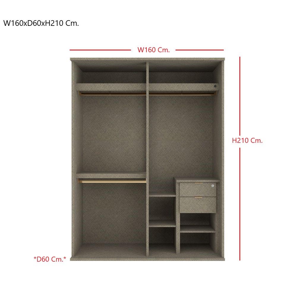 ตู้เสื้อผ้าบานเลื่อน SB BUILT IN WARDROBE PRIME 59060985 160 ซม. สีขาว