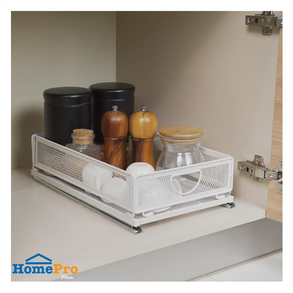 ตะกร้าในตู้ครัวมีรางเลื่อน KECH INSPACE SIZE S 30x24x10 ซม.
