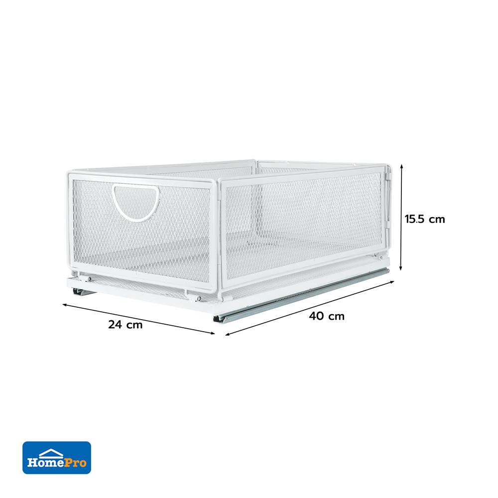 ตะกร้าในตู้ครัวมีรางเลื่อน KECH INSPACE SIZE M 40x24x15.5 ซม.