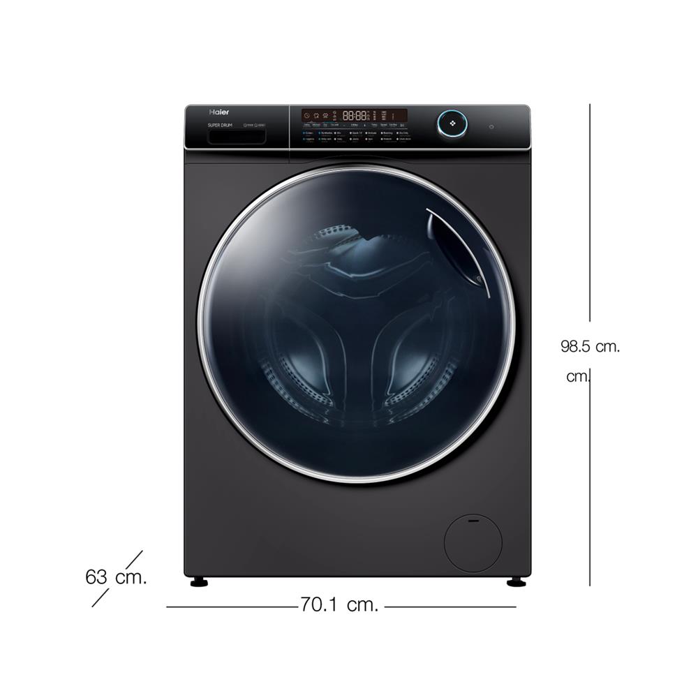 เครื่องซักอบผ้าฝาหน้า HAIER HWD150-BP14986ES8U1 15/10 กก. 1400RPM อินเวอร์เตอร์ สีเทาเข้ม