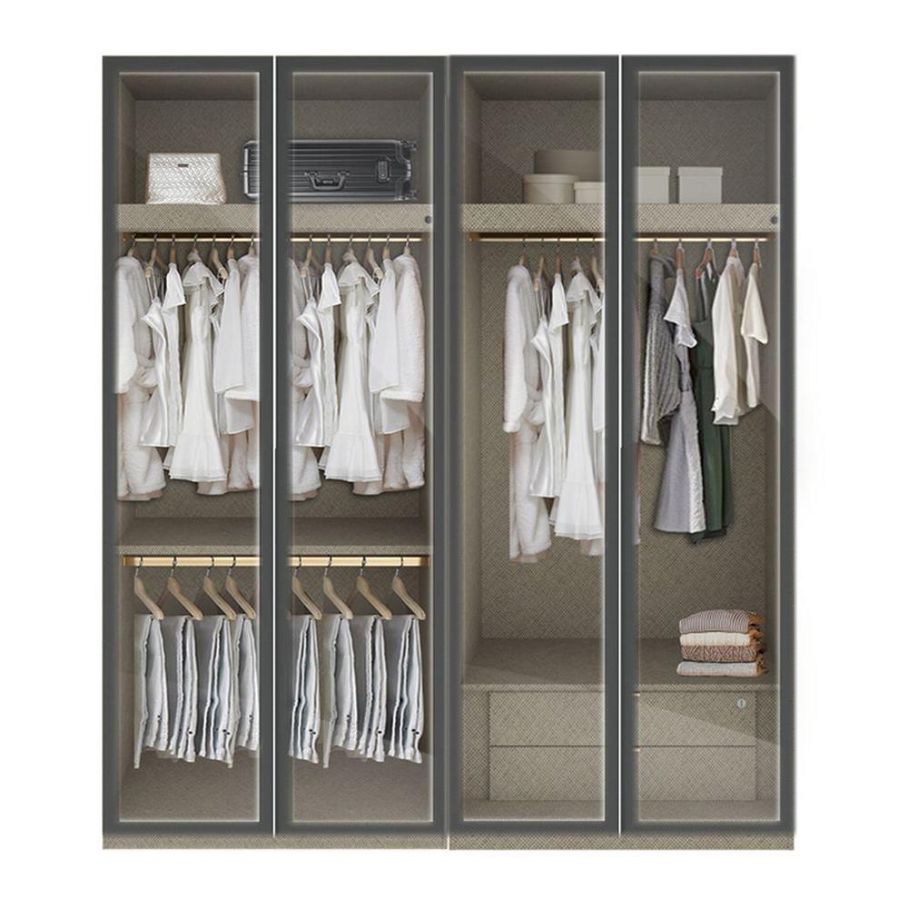 ตู้เสื้อผ้า 4 บานเปิด SB BUILT IN WARDROBE PLUS 59061004 200 ซม. สีดำ