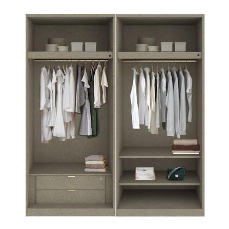 ตู้เสื้อผ้า 4 บานเปิด SB BUILT IN WARDROBE PLUS 59061011 200 ซม. สีเงิน_1