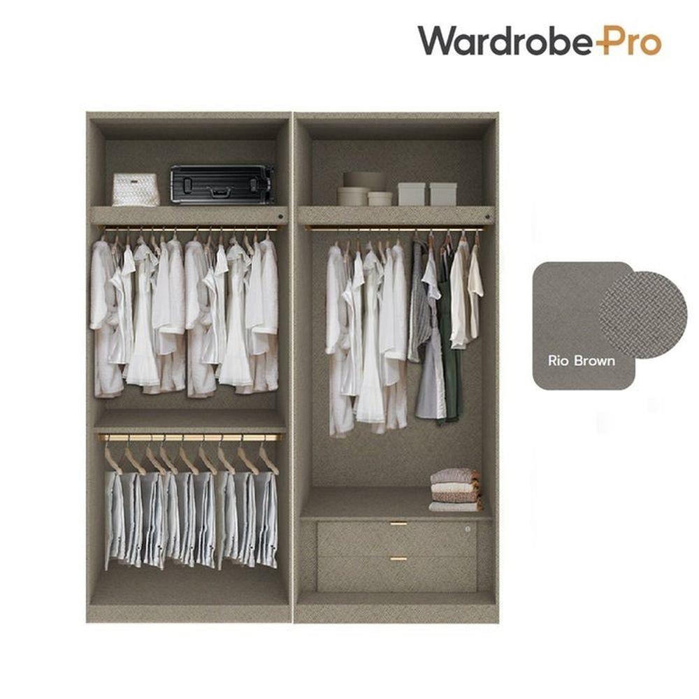 ตู้เสื้อผ้า 4 บานเปิด SB BUILT IN WARDROBE PLUS 59061003 200 ซม. สี RIO BROWN