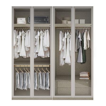 ตู้เสื้อผ้า 4 บานเปิด SB BUILT IN WARDROBE PLUS 59061003 200 ซม. สี RIO BROWN