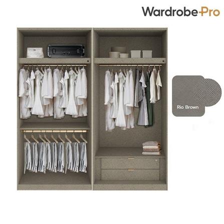 ตู้เสื้อผ้า 4 บานเปิด SB BUILT IN WARDROBE PLUS 59061002 200 ซม. สีทอง_2