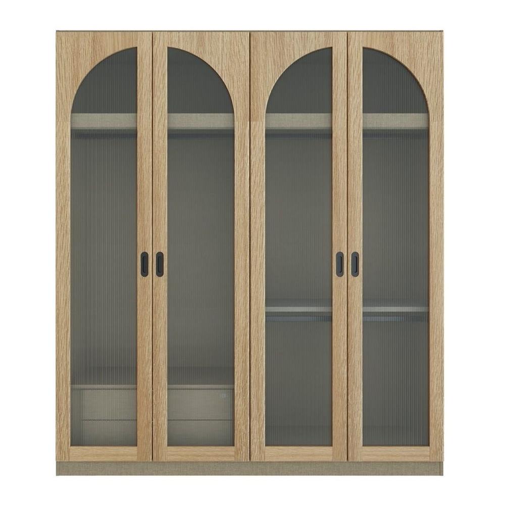 ตู้เสื้อผ้า 4 บานเปิด SB FURNITURE VALLEY 19230515 200 ซม. สีไม้อ่อน