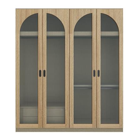 ตู้เสื้อผ้า 4 บานเปิด SB FURNITURE VALLEY 19230515 200 ซม. สีไม้อ่อน