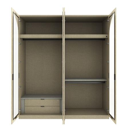 ตู้เสื้อผ้า 4 บานเปิด SB FURNITURE VALLEY 19230515 200 ซม. สีไม้อ่อน_1