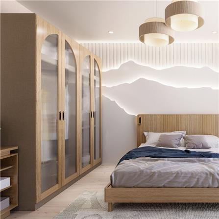 ตู้เสื้อผ้า 4 บานเปิด SB FURNITURE VALLEY 19230515 200 ซม. สีไม้อ่อน_3