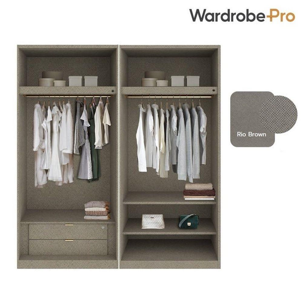 ตู้เสื้อผ้า 4 บานเปิด SB BUILT IN WARDROBE PLUS 59061021 200 ซม. สี RIO BROWN