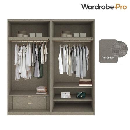 ตู้เสื้อผ้า 4 บานเปิด SB BUILT IN WARDROBE PLUS 59061021 200 ซม. สี RIO BROWN_2