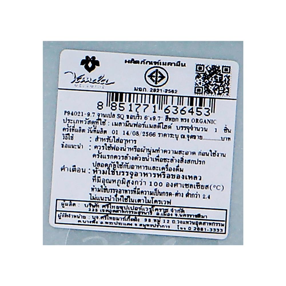 จานเมลามีนลึกเหลี่ยม 9.7 นิ้ว VANDA JADE ORGANIC