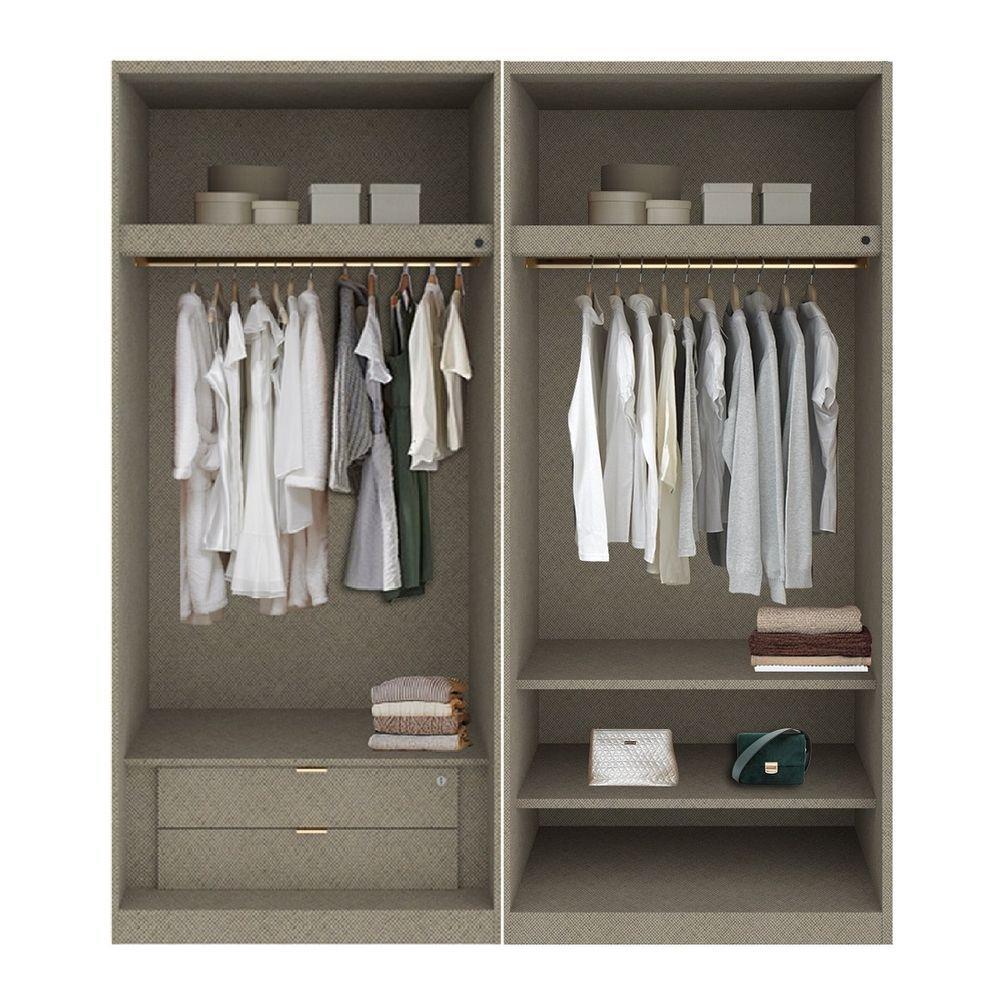 ตู้เสื้อผ้า 4 บานเปิด SB BUILT IN WARDROBE PLUS 59061020 200 ซม. สี RIO BROWN