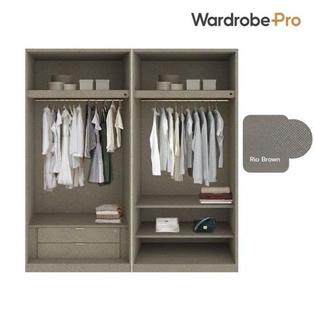 ตู้เสื้อผ้า 4 บานเปิด SB BUILT IN WARDROBE PLUS 59061020 200 ซม. สี RIO BROWN_2