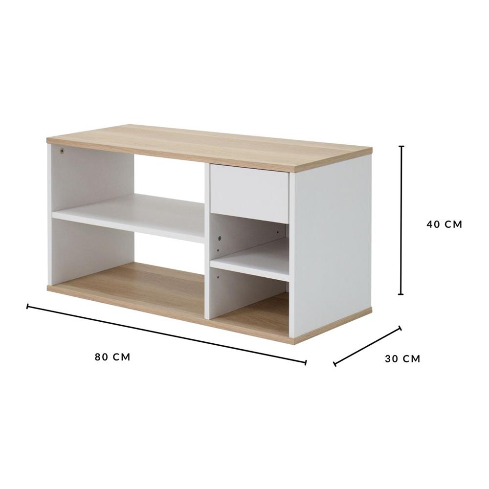 ชั้นวางรองเท้า LUVORA SCHUHREAL LVR0040 80 ซม. สีขาว/โอ๊ค