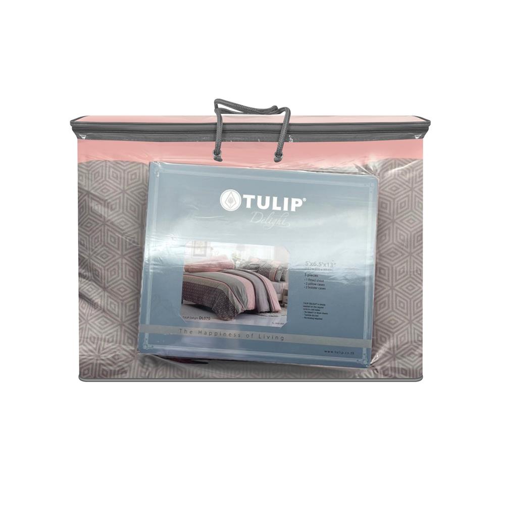 ชุดผ้าปูที่นอน 5 ฟุต 6 ชิ้น TULIP DELIGHT 60205-DL070