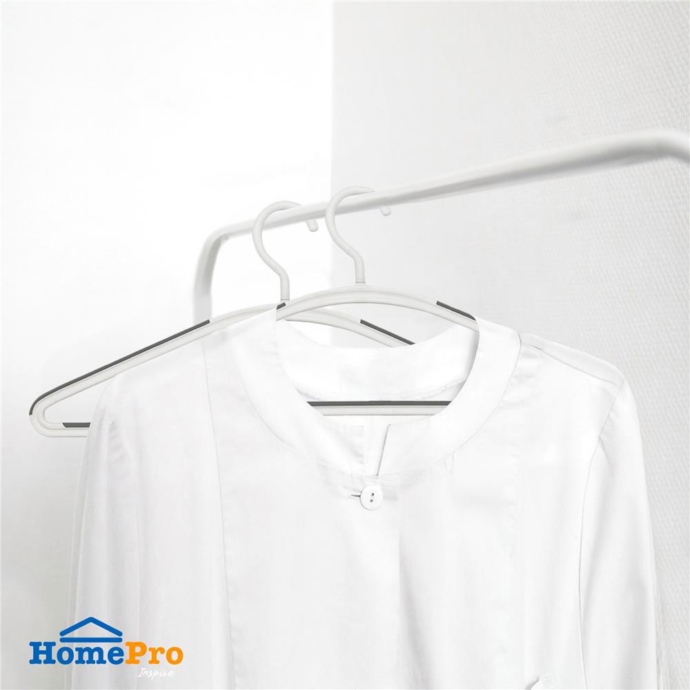 ไม้แขวนเสื้อ PLIM DOUBLE 14924 สีขาว/เทา แพ็ก 5 ชิ้น