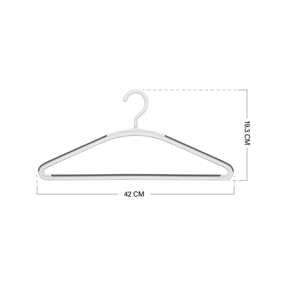 ไม้แขวนเสื้อ PLIM DOUBLE 14924 สีขาว/เทา แพ็ก 5 ชิ้น