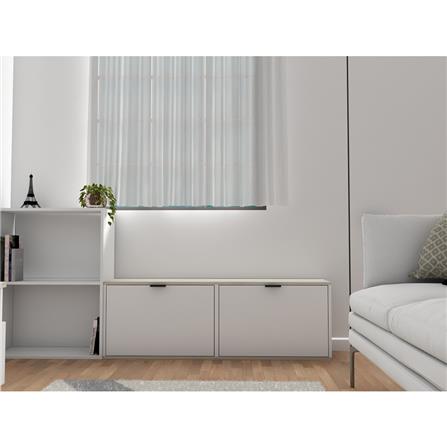 ตู้วางรองเท้า LUVORA SCHUHREAL LVR0038 120 ซม. สีขาว/โอ๊ค_5