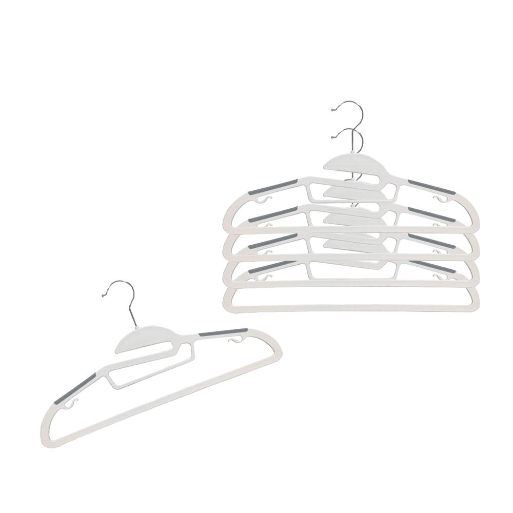 ไม้แขวนเสื้อ PLIM OLIVE 14918 สีขาว/เทา แพ็ก 5 ชิ้น