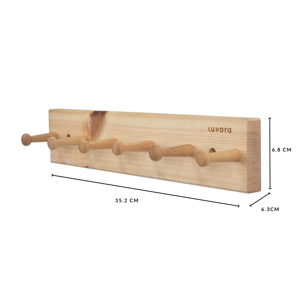 ราวแขวนไม้ LUVORA SILFF041 LVR0028 สีโอ๊ค