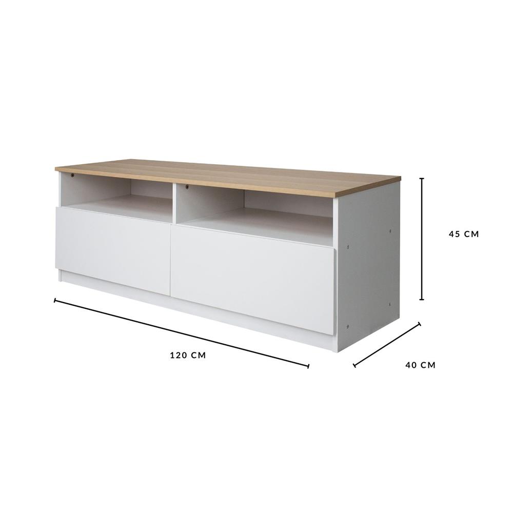 ตู้วางทีวี LUVORA ARMADIO LVR0034 120 ซม. สีขาว/โอ๊ค