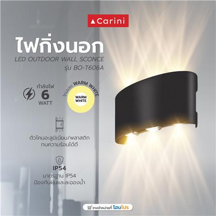 ไฟกิ่งภายนอก LED CARINI BO-T606A 6 วัตต์ WARM WHITE สีดำ_6